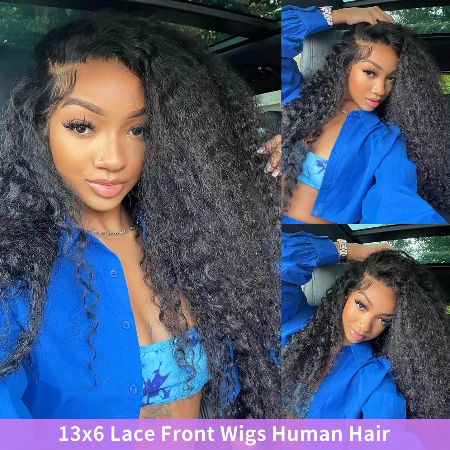 Black 13x6 Hd 30 Inch Deep Curly Water Wave Human Hair