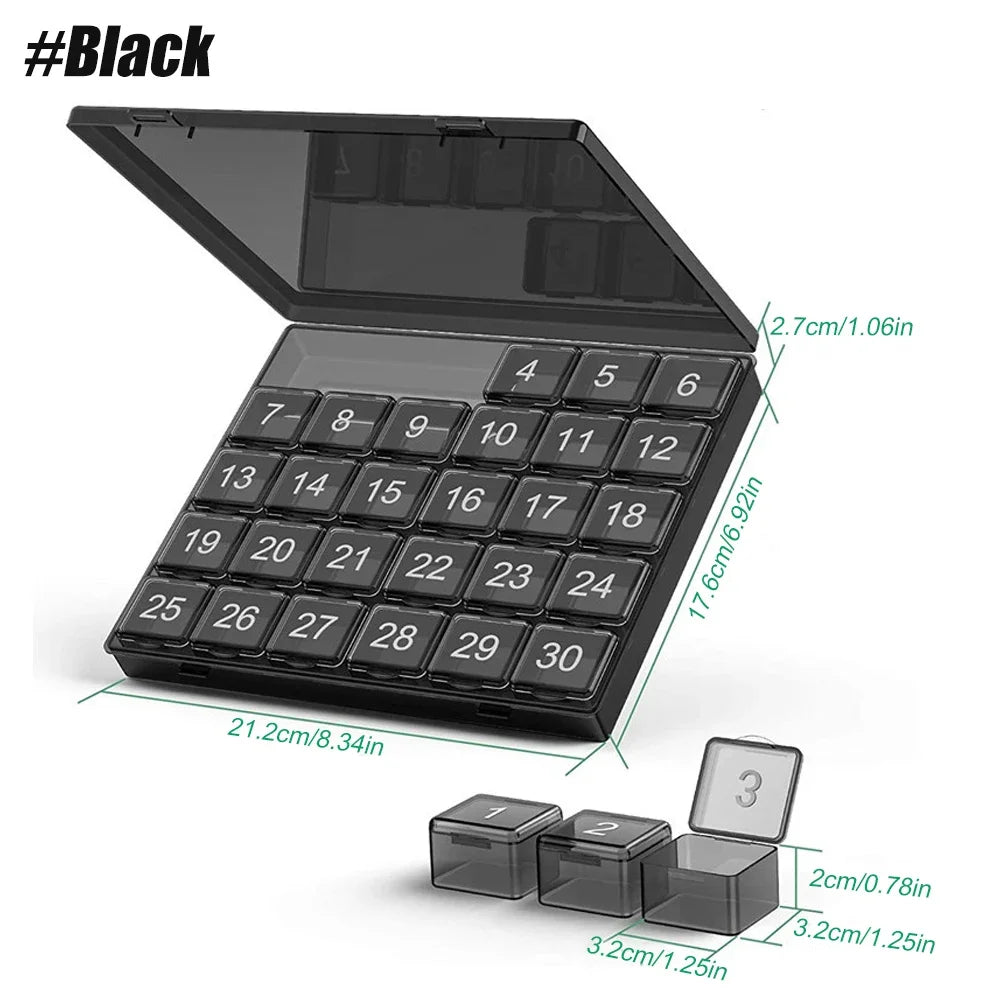 30-Day Monthly Pill Organizer Case