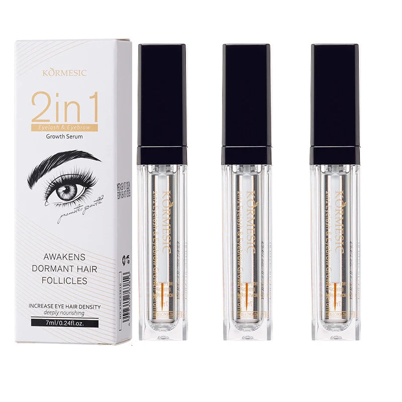 2-in-1 Schnelles Wimpern- und Augenbrauenwachstumsserum – 7 Tage natürlicher Wimpernverstärker für längere, vollere, dichtere und geschwungenere Wimpern – Lash Make-up