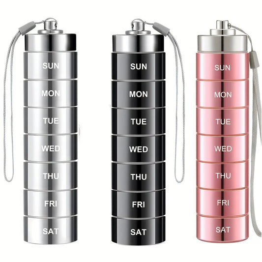 7- Day Metal Pill Organizers Suitable for The Elderly and Travellers.