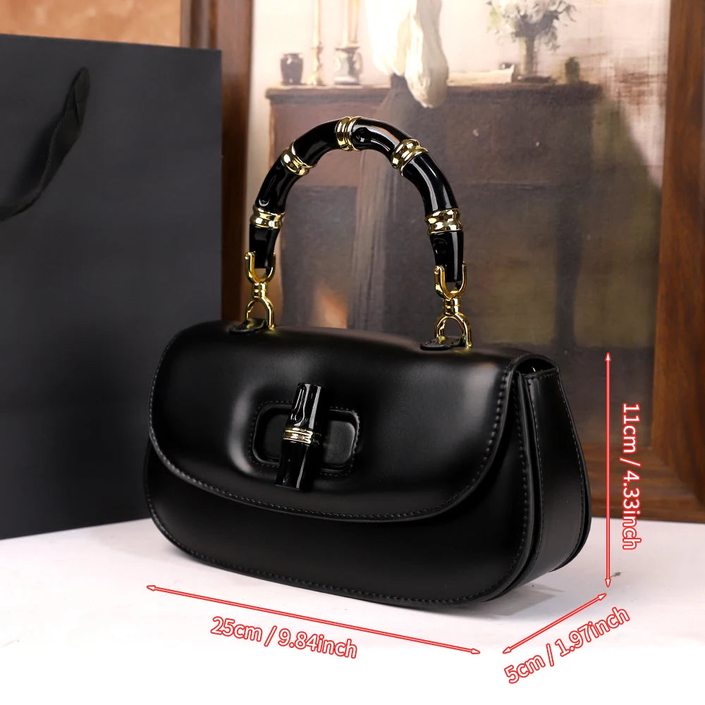 Die neue Bambusgelenk-Handtasche 2025 ist eine vielseitige und hochwertige kleine Umhängetasche für Damen