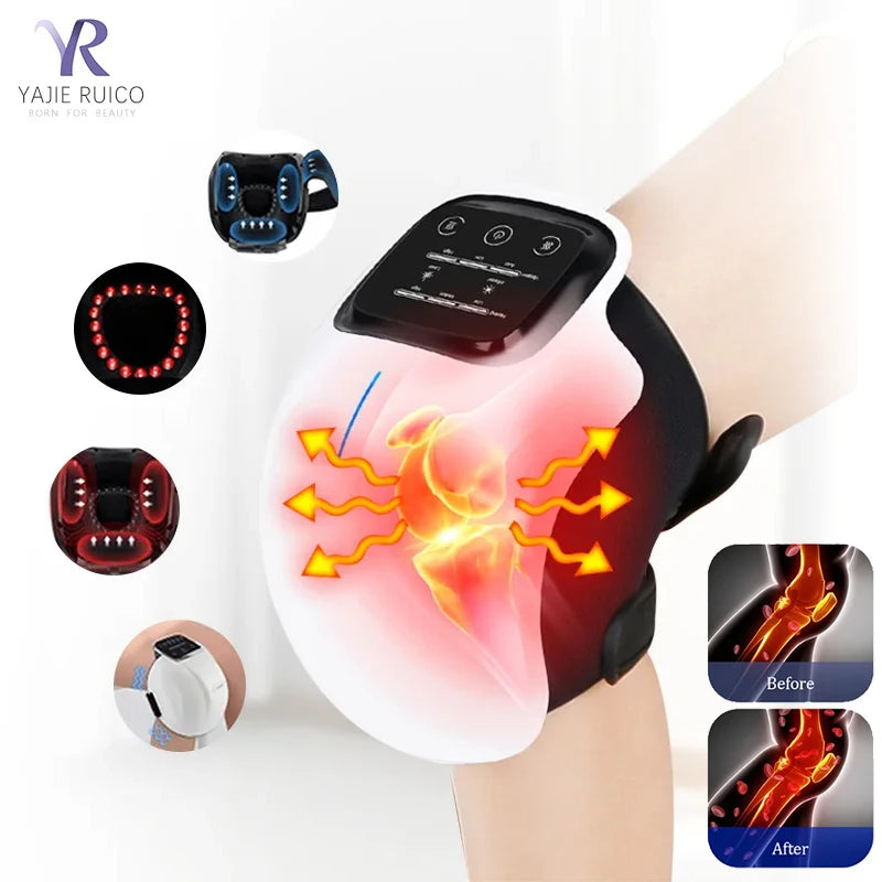 Knee Massager with LED Display. Heat and Kneading for Pain Relief. Rechargeable with Infrared Heated Vibration Tool. Arthritis Massagers