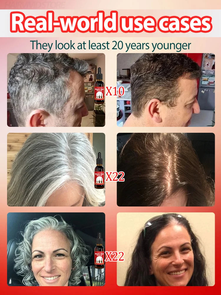 Restore Grey Hair to Black Hair Colour.