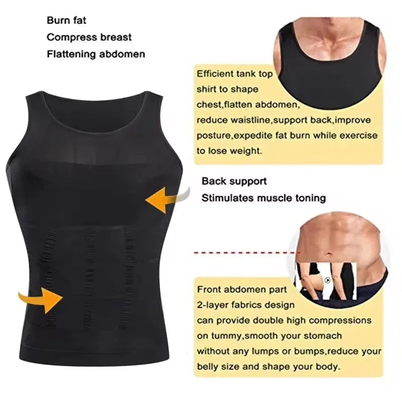 Men Body Shaper and Undershirt Compression Vest.