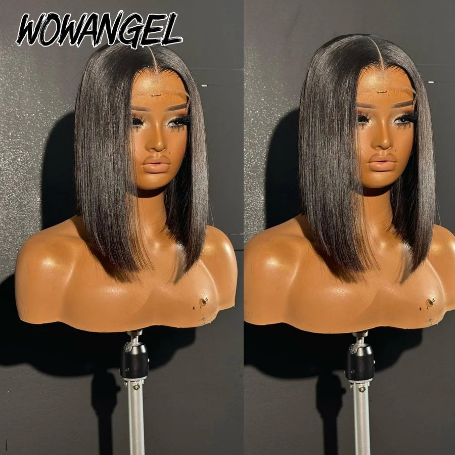 Straight Short Bob 5x5 HD Lace Closure Wig Ready to Go Glueless.