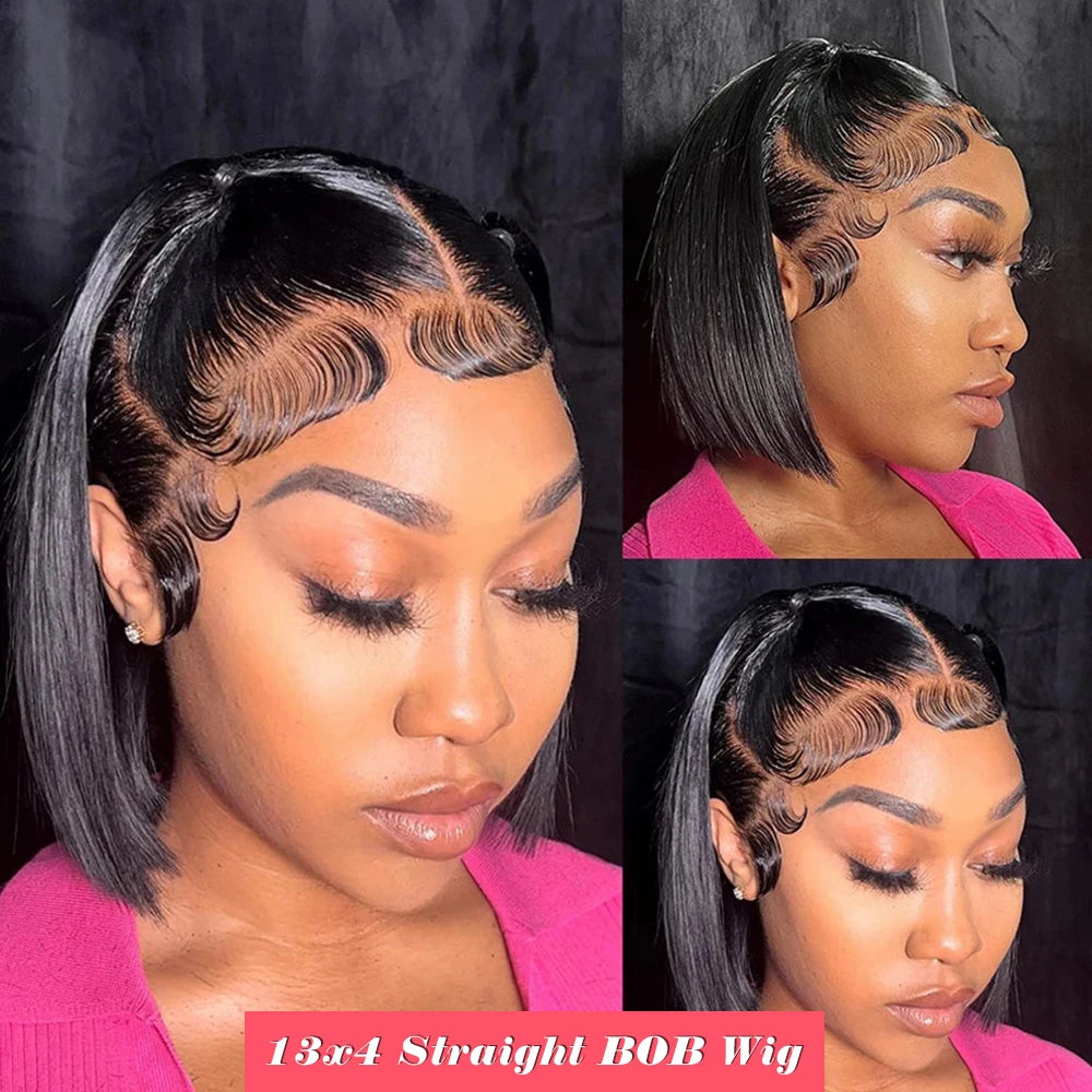 BOB Lace Front Wig Human Hair Straight.