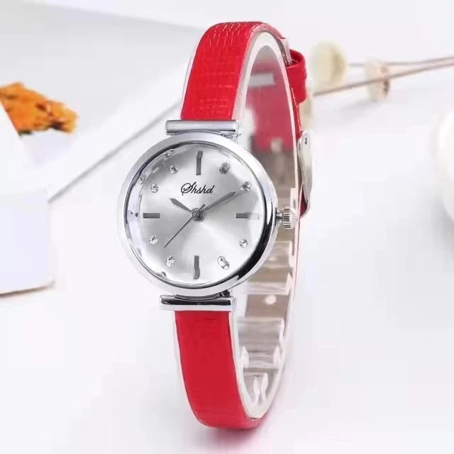 Luxury Women Quartz Watch with Silica Gel Strap.