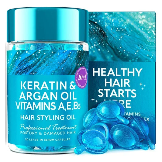 Hair Vitamin Hair Repair Capsule Keratin Oil. Repair Curly Hair Damage. Anti Hair Loss  leaving you with  Silky Deep Moisturizing Hair.