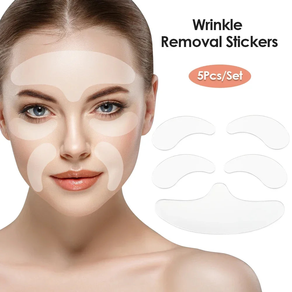 Reusable Silicone Wrinkle Removal Sticker. Forehead Neck Eye Wrinkle Removal Stickers. Anti Aging and Face Lifting Patches.