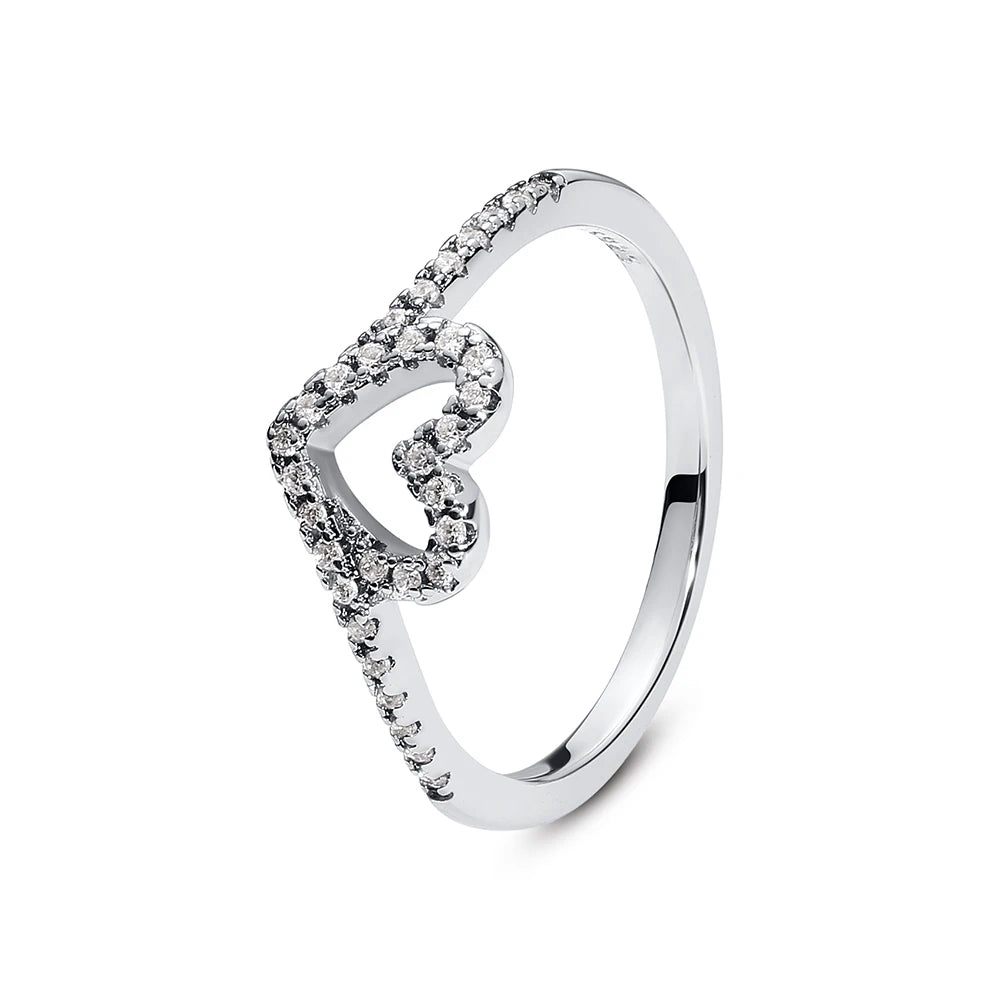 Love heart 925 Sterling Silver Rings For Women