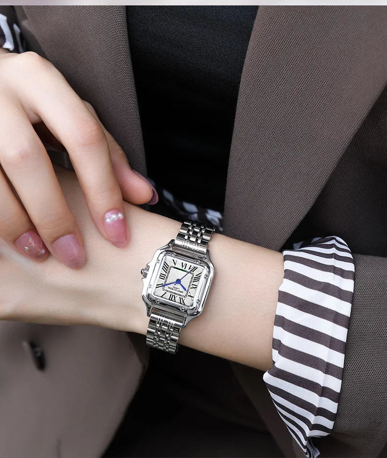 Luxury Women's Quartz Watch Gold and Silver Chains.