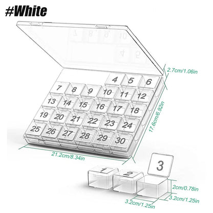 30-Day Monthly Pill Organizer Case