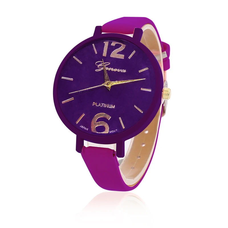 Luxury Women Quartz Watch with Silica Gel Strap.