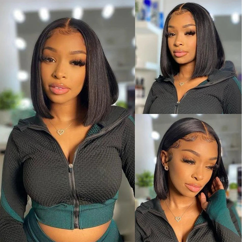 Wear And Go Straight Bob. Glueless Wig.