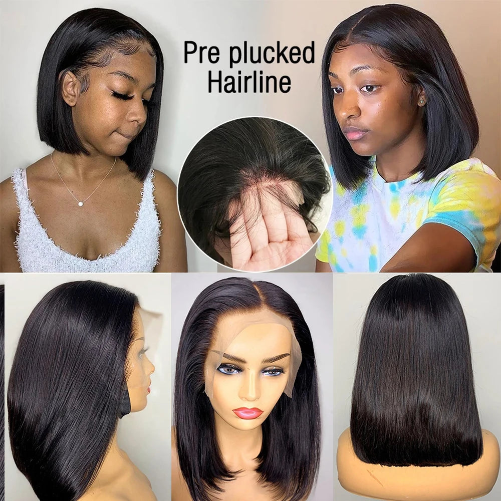 Wear And Go Straight Bob. Glueless Wig.