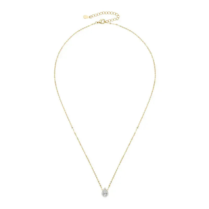 S925 Teardrop Moissanite Necklace | 1.0CT Pear Cut D Pendant for Women - BLAKESTORE-NG