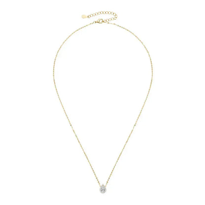 S925 Teardrop Moissanite Necklace | 1.0CT Pear Cut D Pendant for Women - BLAKESTORE-NG