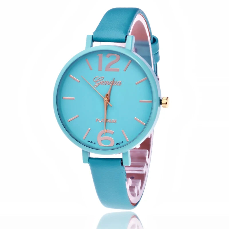 Luxury Women Quartz Watch with Silica Gel Strap.