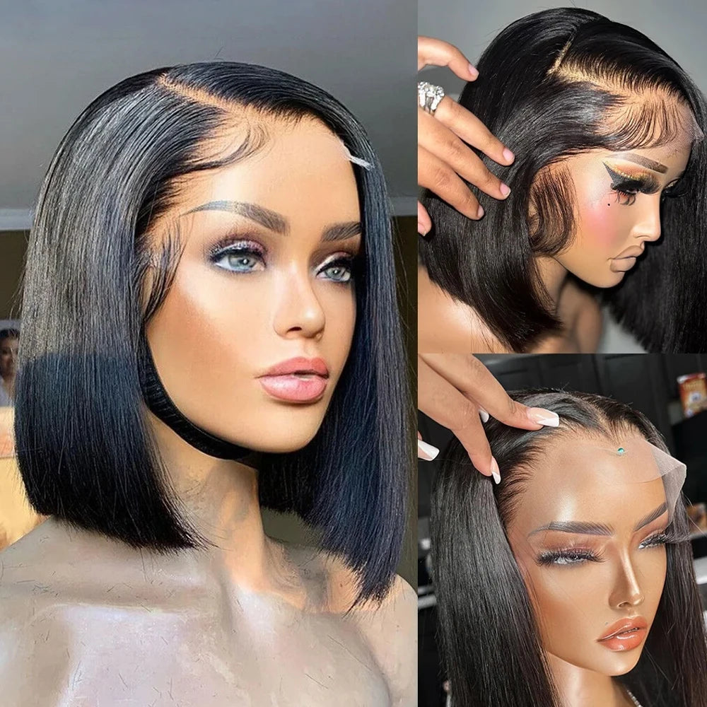 BOB Lace Front Wig Human Hair Straight.