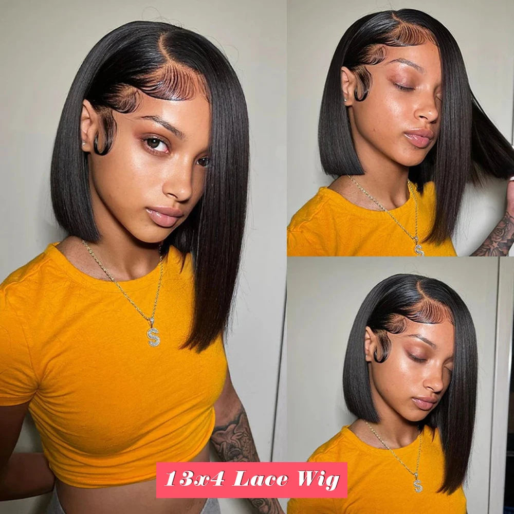 BOB Lace Front Wig Human Hair Straight.