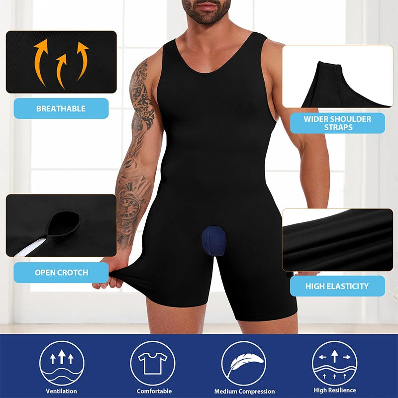 Men Full Body Shape wear Waist Trainer Underwear.