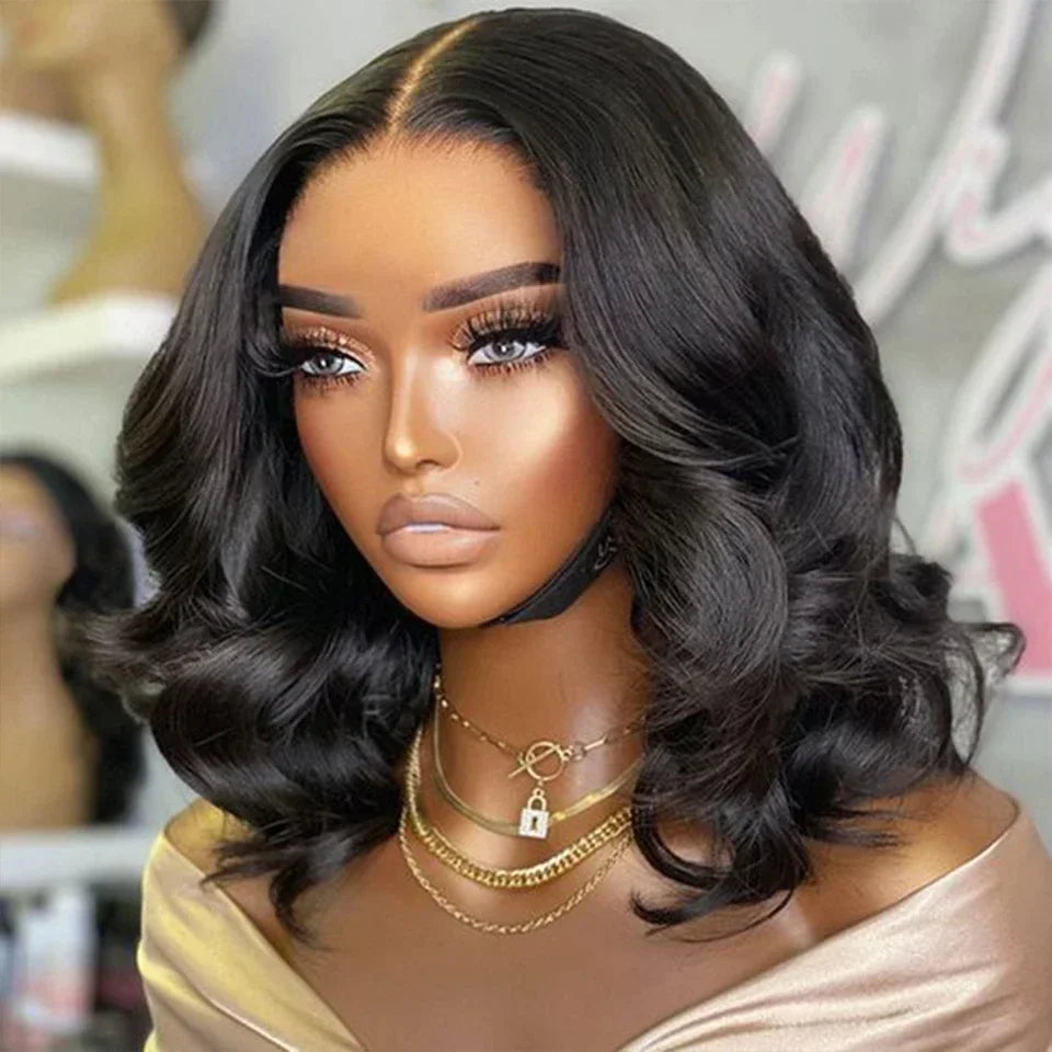 Peruvian Body Wave Bob Wig Lace Front Wigs.