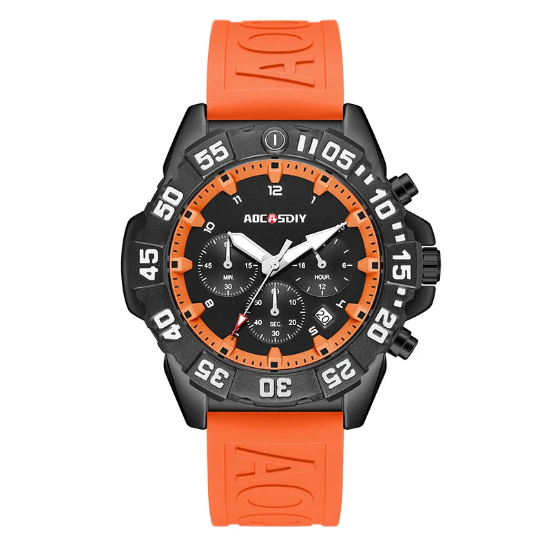 High Quality Multi-Functional Watch with Silicone Belt.