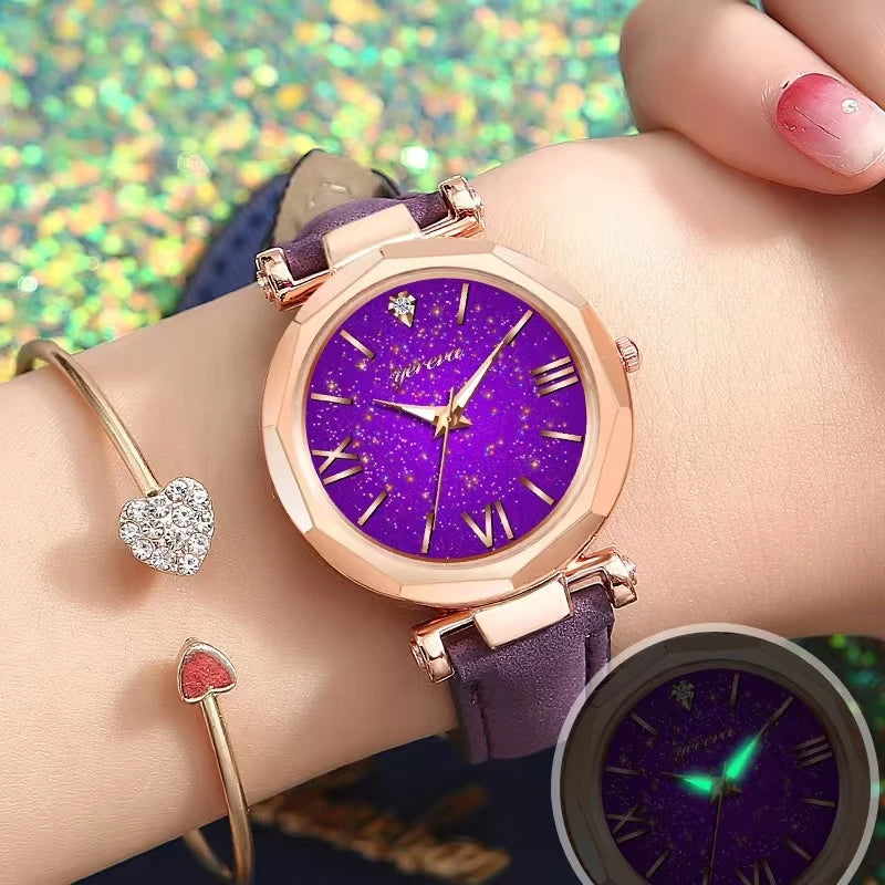 Luxury Women Quartz Watch with Silica Gel Strap.