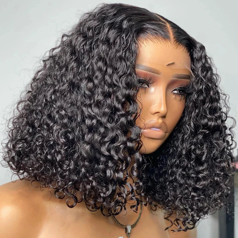 Deep Curly 13x4 Bob Wig Lace Front Human Hair Wig