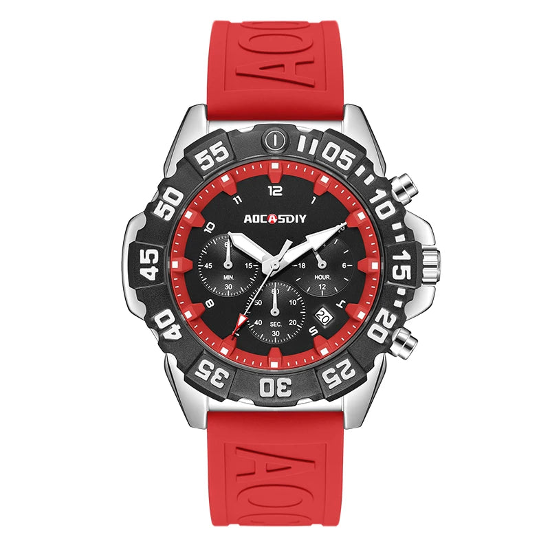 High Quality Multi-Functional Watch with Silicone Belt.