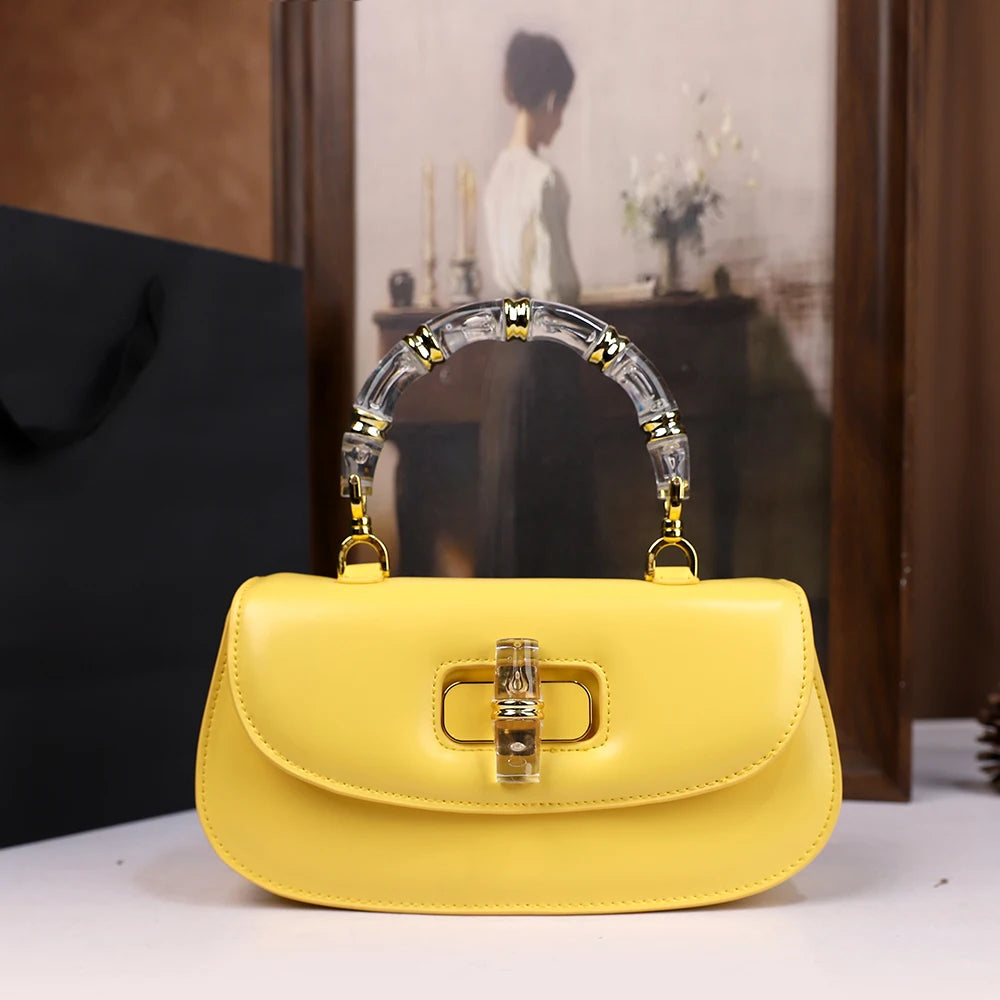 Die neue Bambusgelenk-Handtasche 2025 ist eine vielseitige und hochwertige kleine Umhängetasche für Damen
