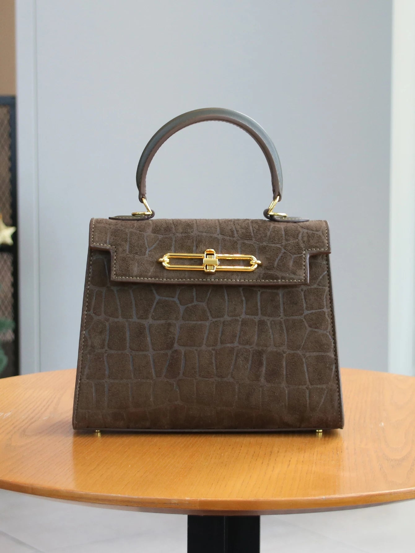 Fall/Winter Frosted Crocodile Fashion Handbag