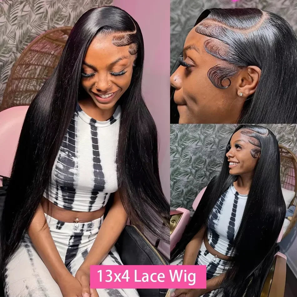 Bone Straight Lace Front Human Hair Wigs Brazilian.