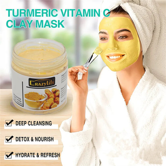 Acne And Blackhead Tumeric Clay Facial Mask.