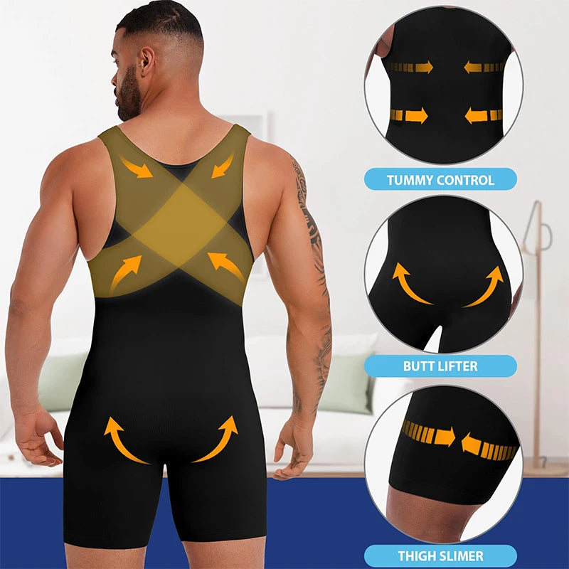 Men Full Body Shape wear Waist Trainer Underwear.