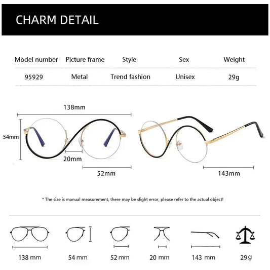 Semi-Rimless S Shape Glasses . - BLAKESTORE-NG