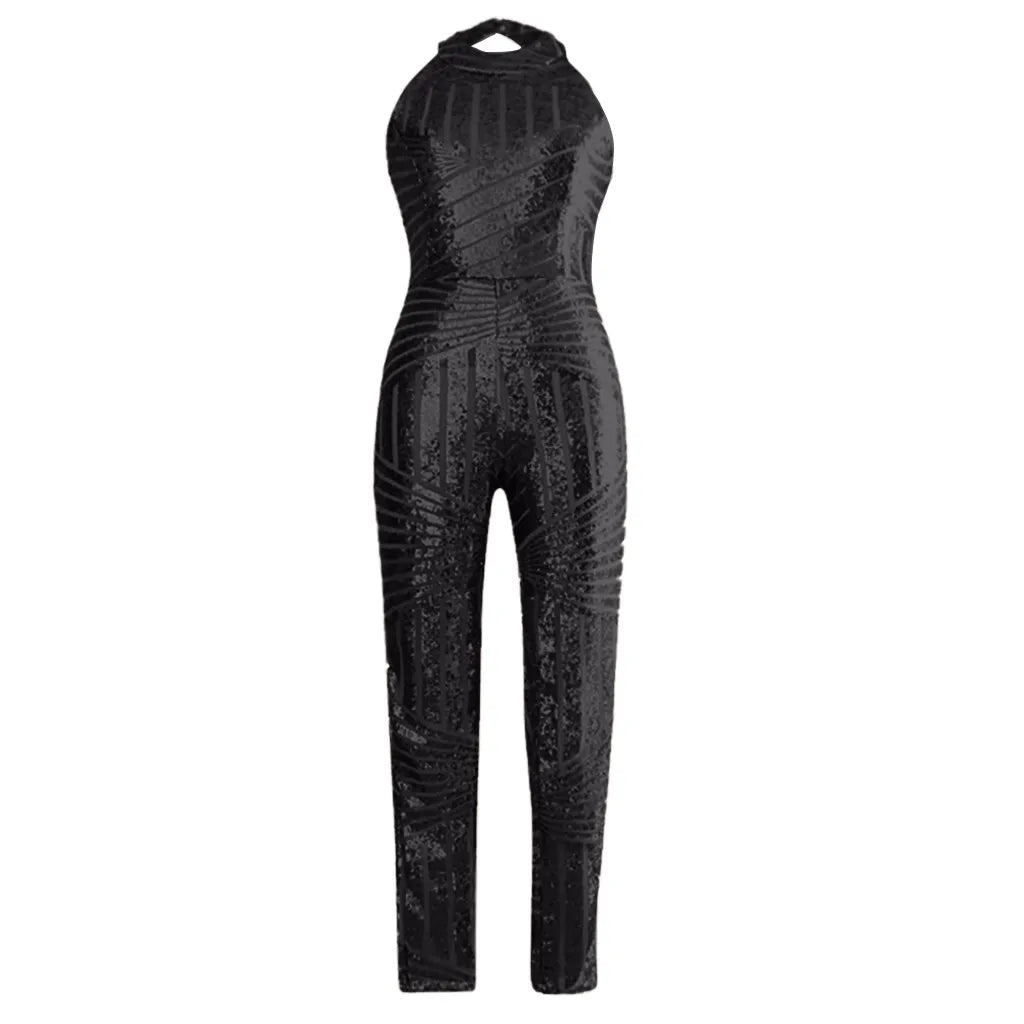 Sequin Off Shoulder O-neck Jumpsuit. - Maison Novaire #