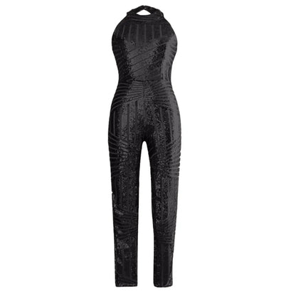 Sequin Off Shoulder O-neck Jumpsuit. - Maison Novaire #