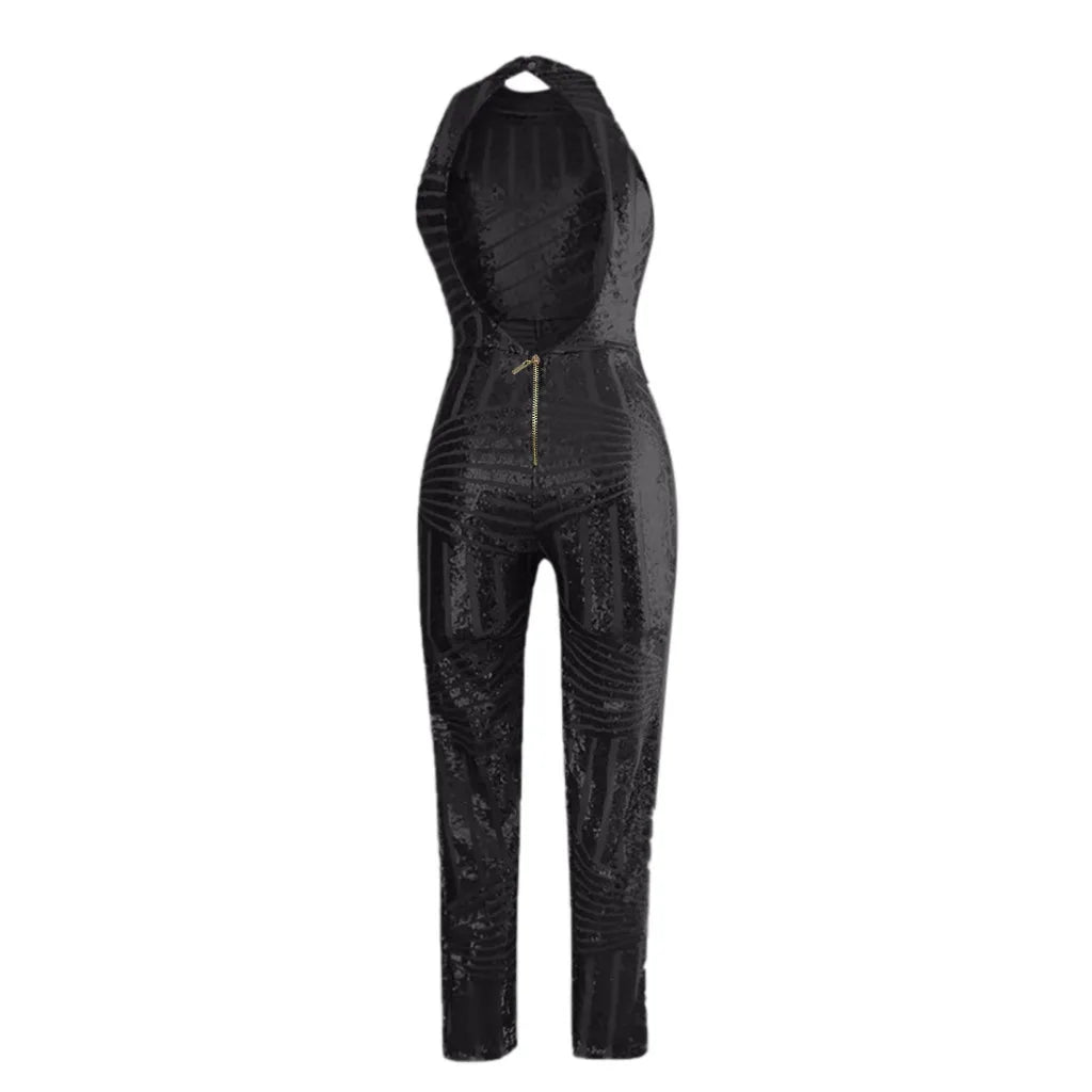 Sequin Off Shoulder O-neck Jumpsuit. - Maison Novaire #