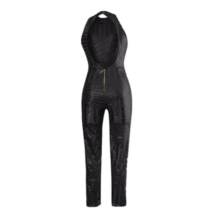 Sequin Off Shoulder O-neck Jumpsuit. - Maison Novaire #