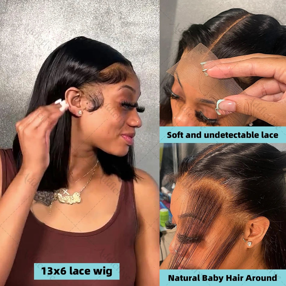 Straight Short Bob 13x4 Lace Frontal Wig