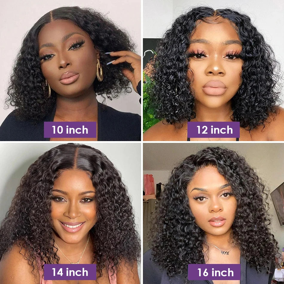 Deep Curly 13x4 Bob Wig Lace Front Human Hair Wig