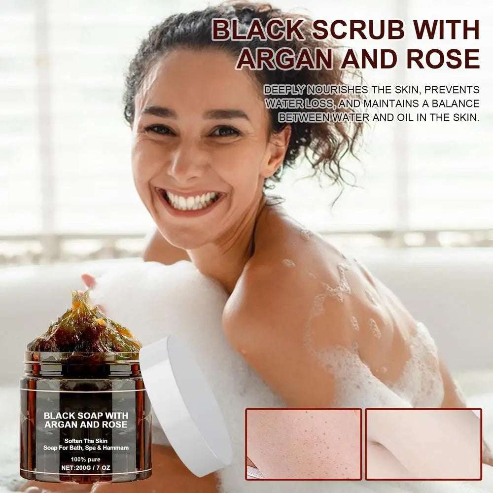 Moroccan Black Body Scrub-Remove Acne.