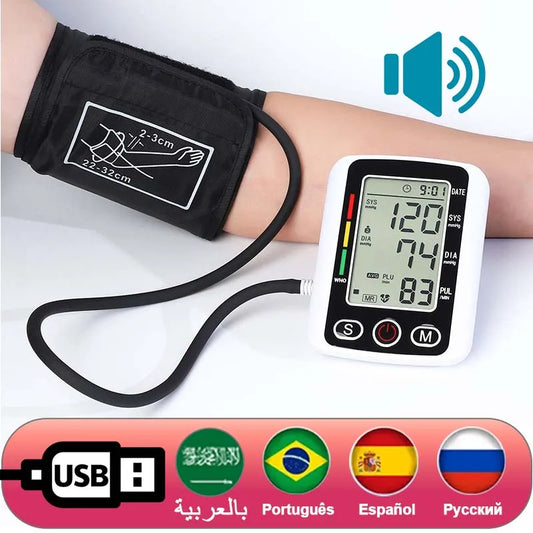 Blood Pressure Monitor with Russian  / Arabic / Spanish / Portuguese Voice.