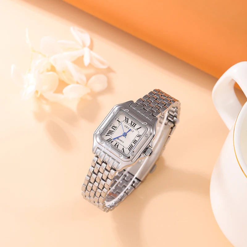 Luxury Women's Quartz Watch Gold and Silver Chains.