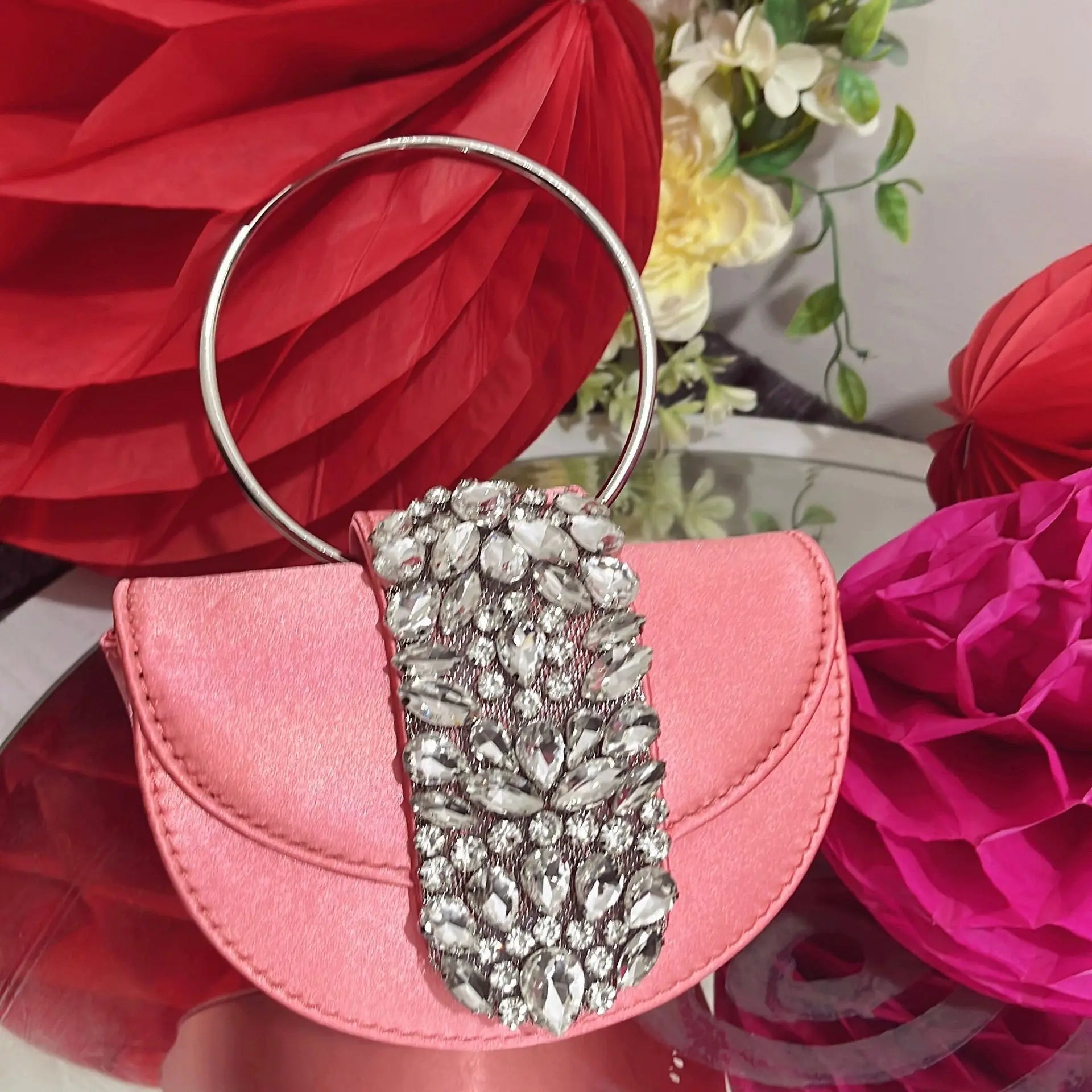 Shiny Rhinestone Clutch Purse. - Maison Novaire #
