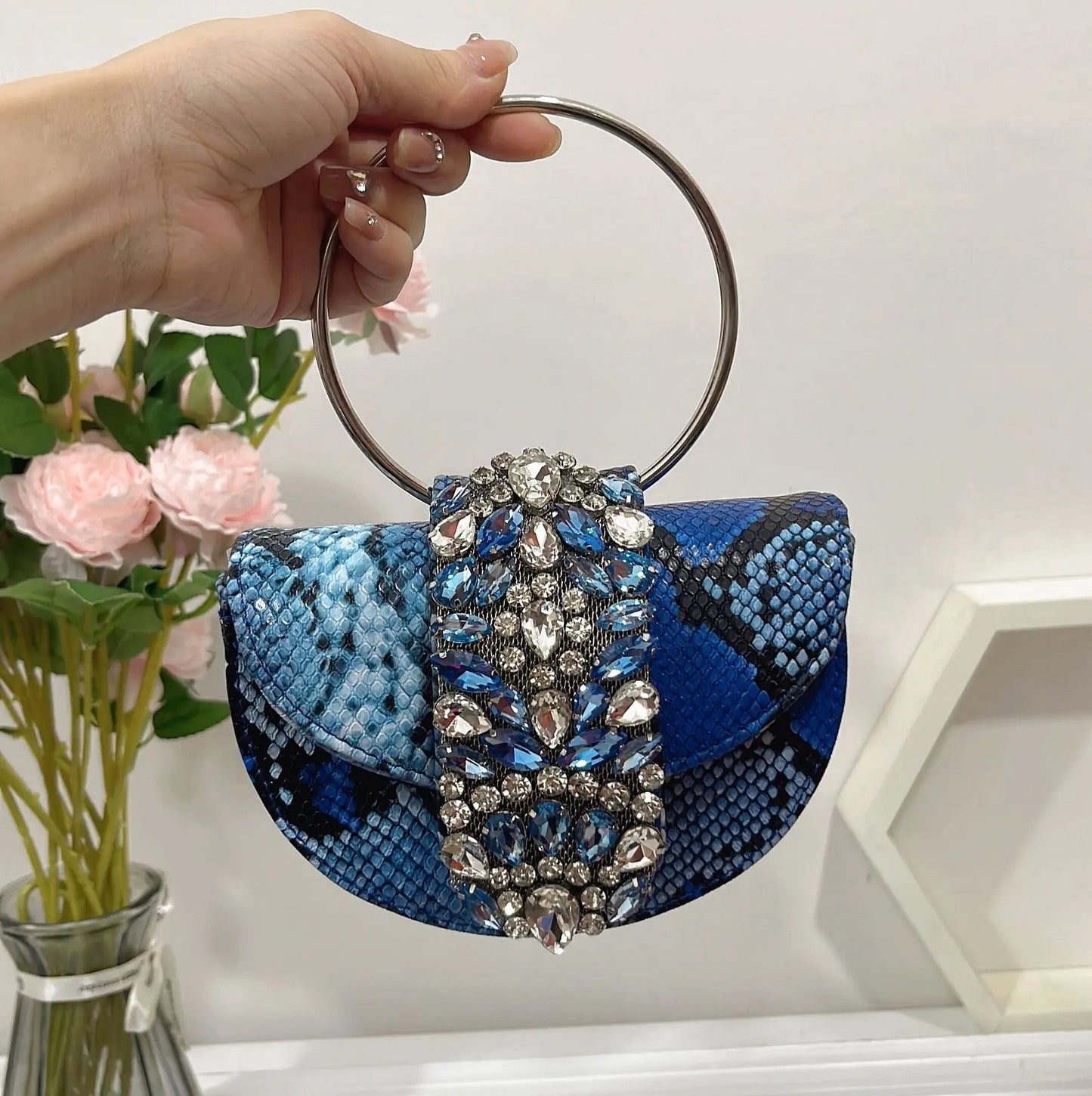 Shiny Rhinestone Clutch Purse. - Maison Novaire #