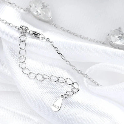 Smyoue Gradient Moissanite Necklace | 3 Pear Cut Gems 925 Silver Pendant - BLAKESTORE-NG