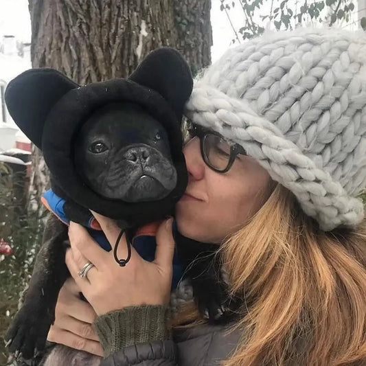 Soft Dog Fleece Bat Hat – Warm Winter Pet Headwear - Maison Novaire
