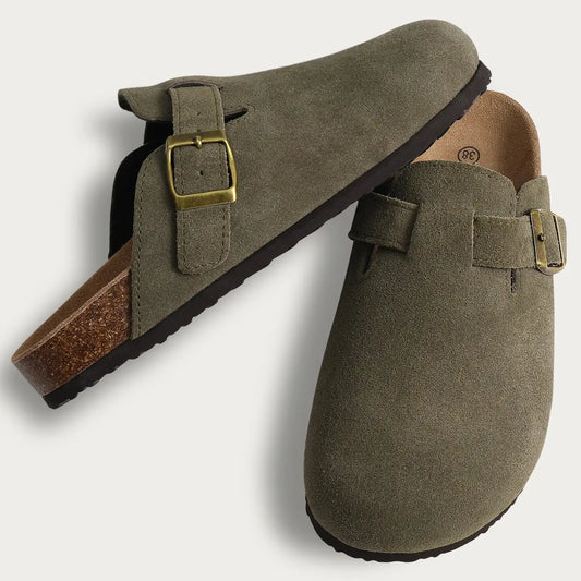 Suede Cork Mules - Maison Novaire